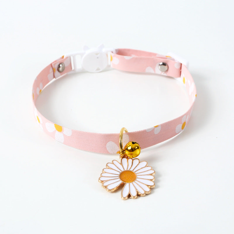 Sunflower Adjustable Pet Bell Collar