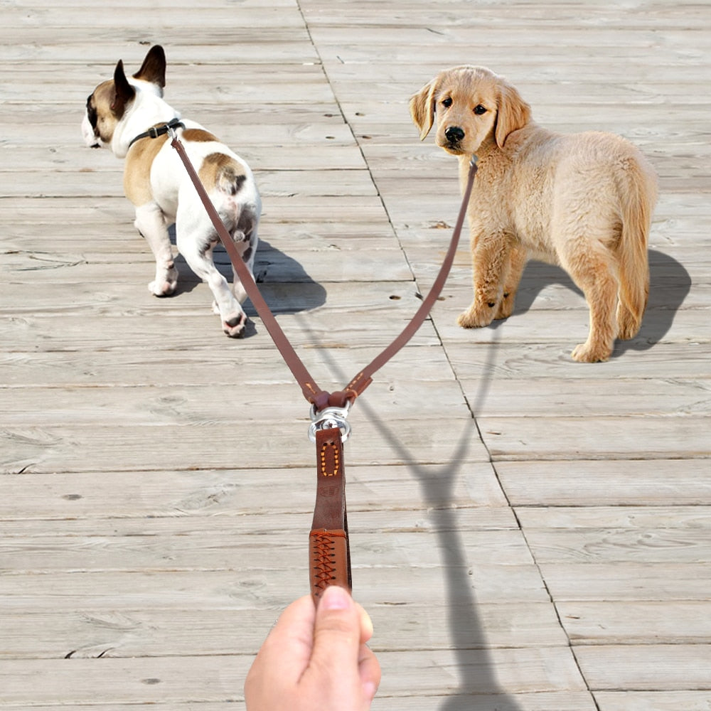 Two-Way Leather Dog Leash