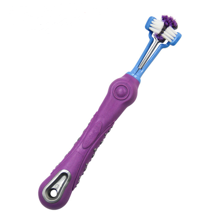 Three-Sided Pet Toothbrush for Teeth Care