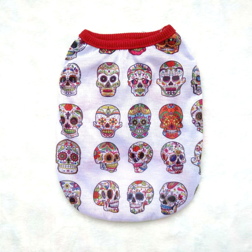 Halloween Pet Vest with Skull Designs