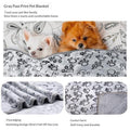 Hollowed-Out Floral and Paw Print Dog Blanket