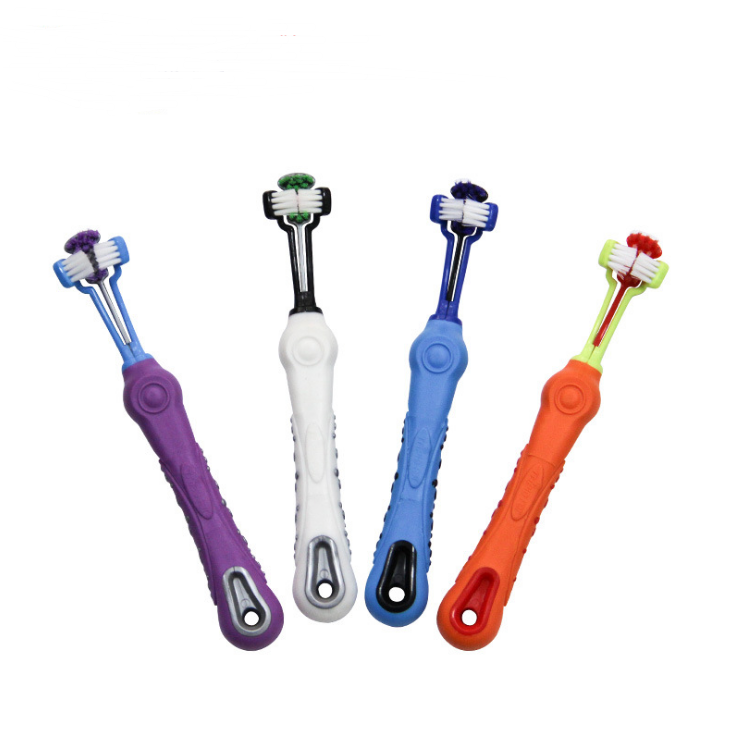 Three-Sided Pet Toothbrush for Teeth Care