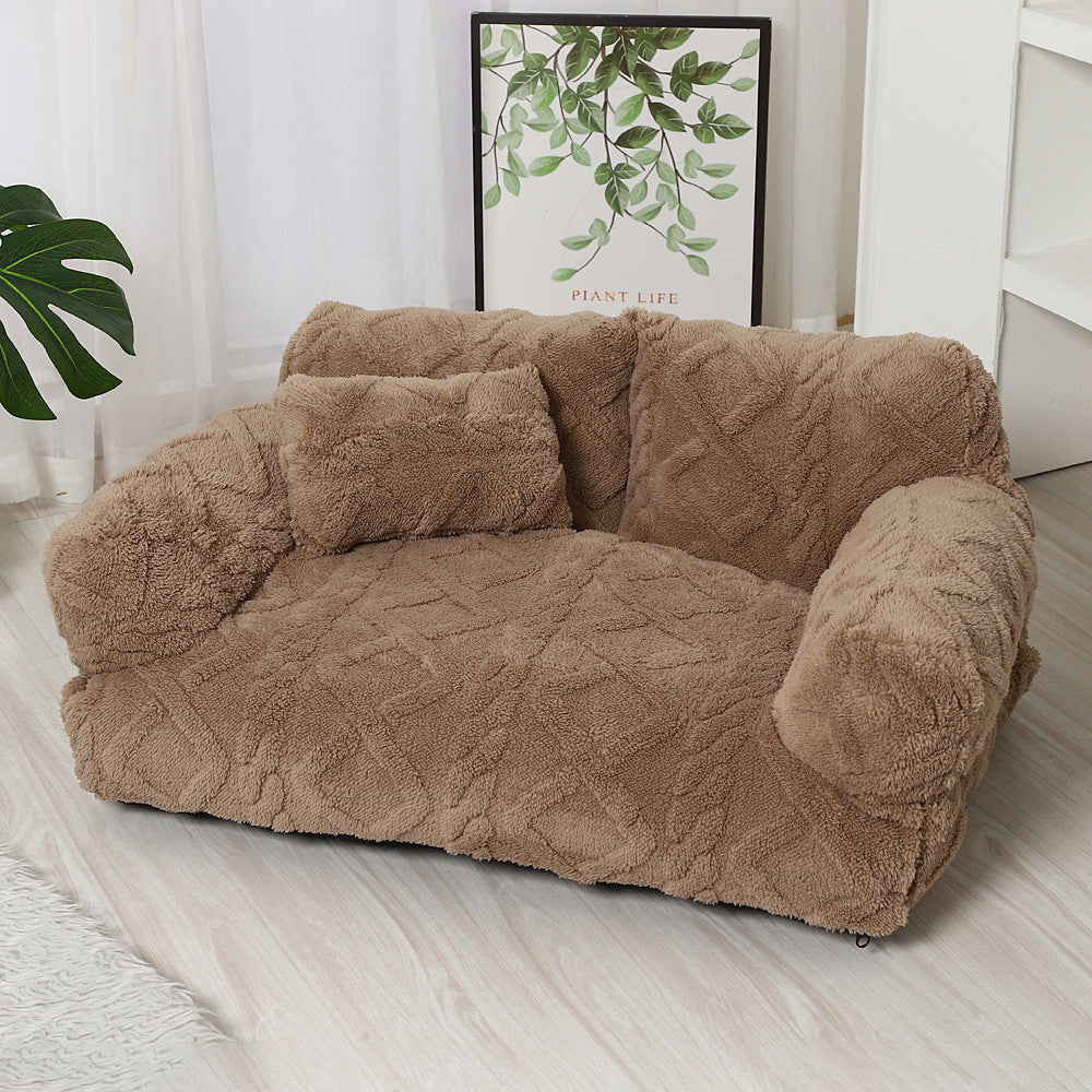 Pet Sofa Bed With Warming Features, Removable And Machine-Washable