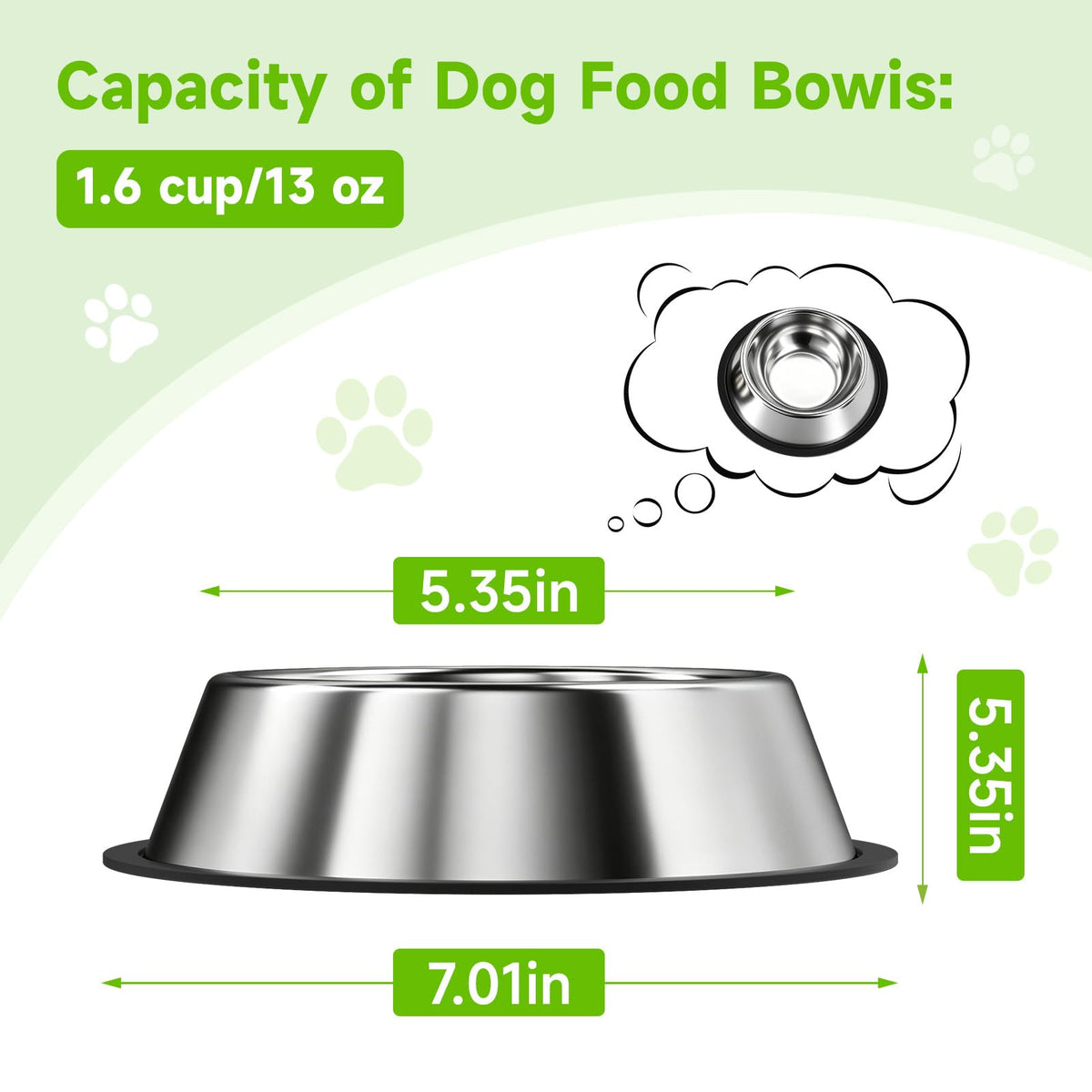 3-Pack Stainless Steel Non-Slip Dog Bowls