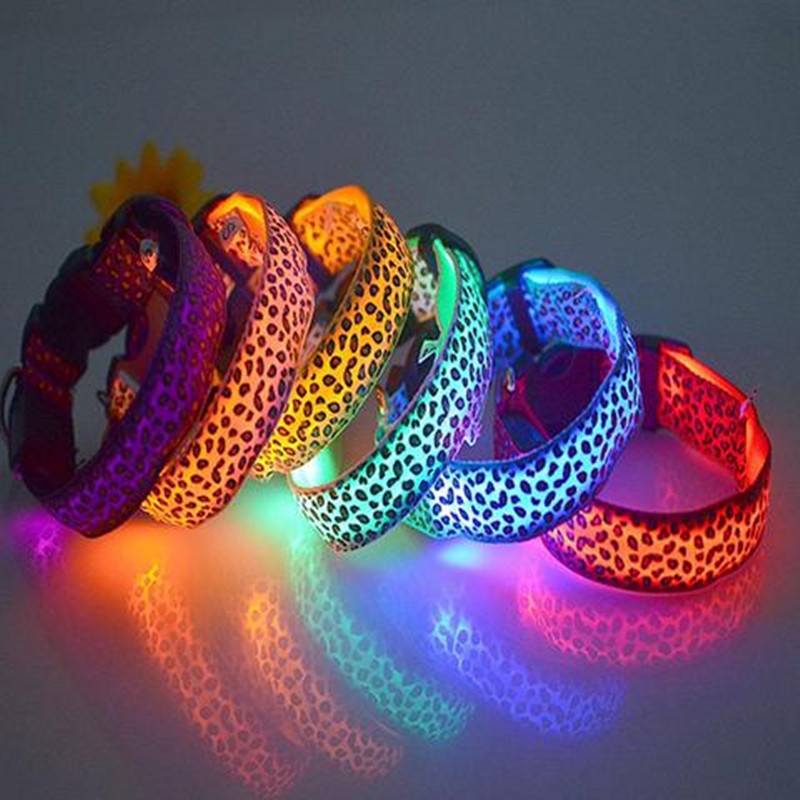 Adjustable LED Leopard Dog Collar