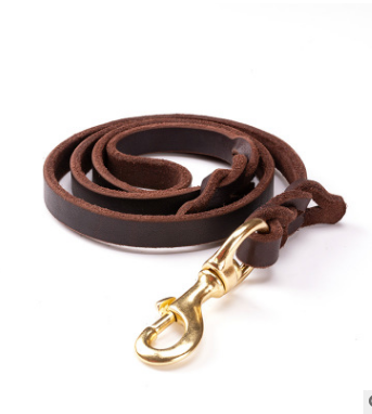 Dark Brown Leather Dog Leash