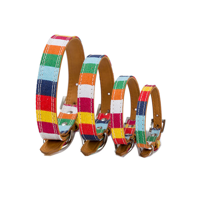 Leather Pet Dog Collar Designer Perro Collar Size S M L Leather Plain Collar For Big Small Dog Colorful Rainbow Pu Dog Collar