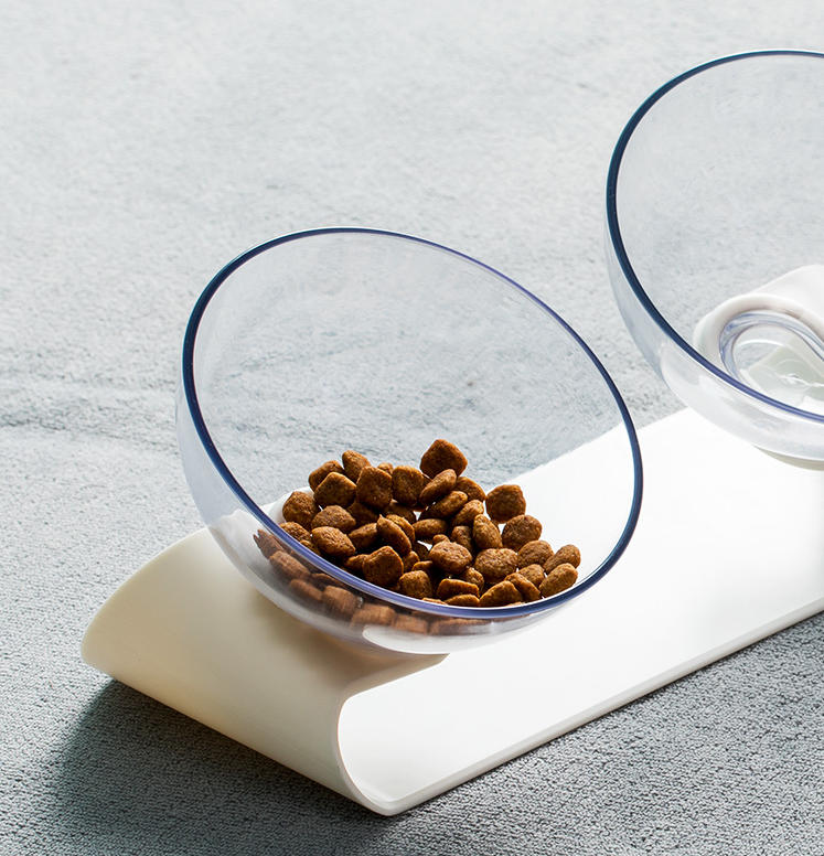 White Double Pet Bowl