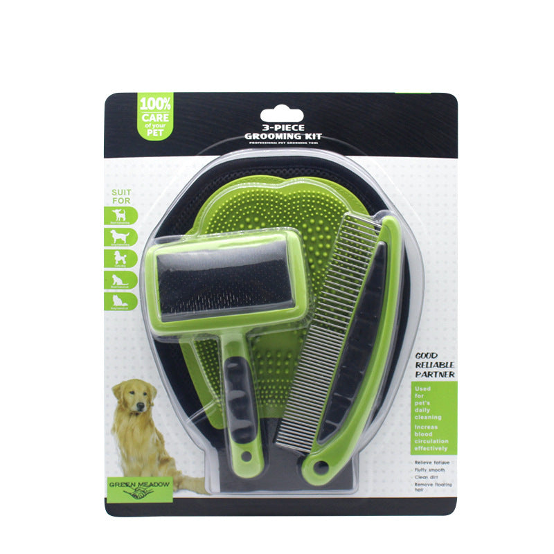 Pet Cleaning Set With Rake Comb