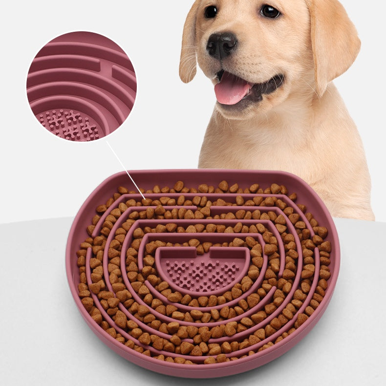 Slow Food Anti-Choke Silicone With Suction Cup Pet Food Basin