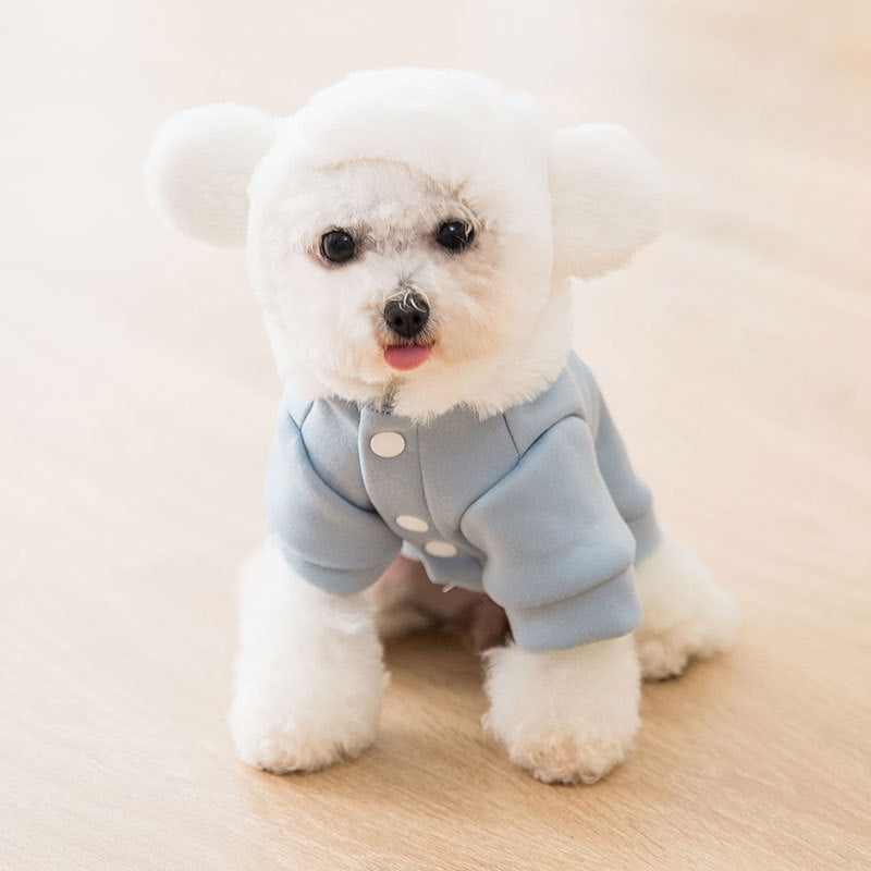 New Hooded Sweater Cute Bear Two-Legged Clothes Small Dog Pet Clothes