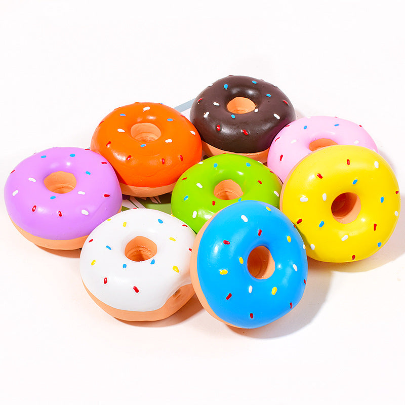 Multi-Color Realistic Latex Donut Pet Toy
