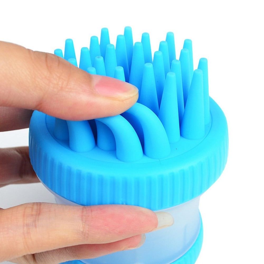 Silicone Dog Washing Brush with Shampoo Reservoir