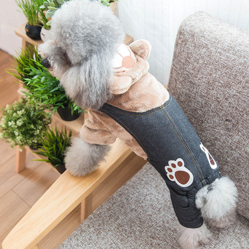 Fun Paw Print Bear Pet Clothes