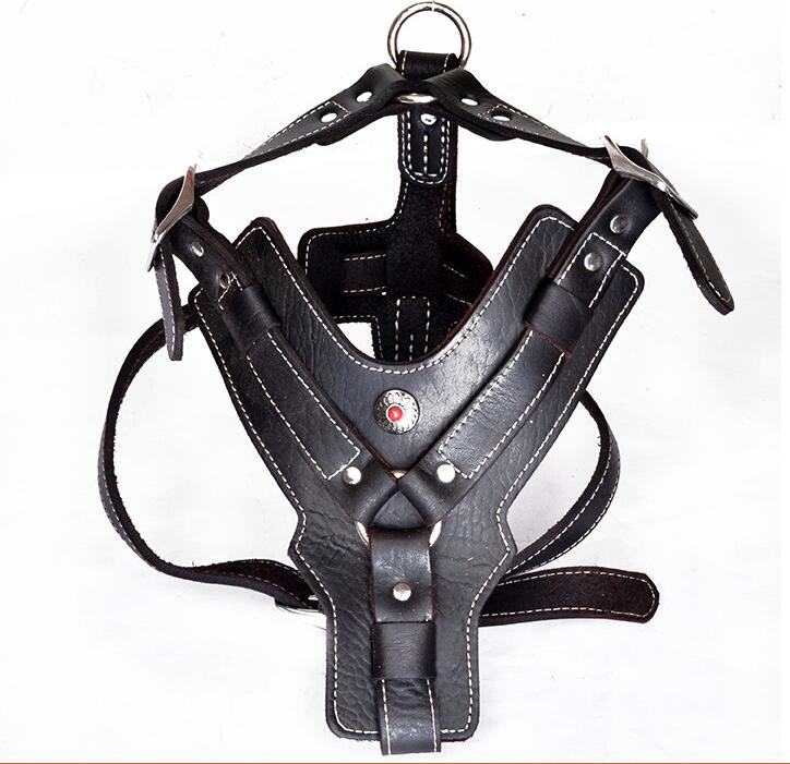 Oil Leather Dog Harness