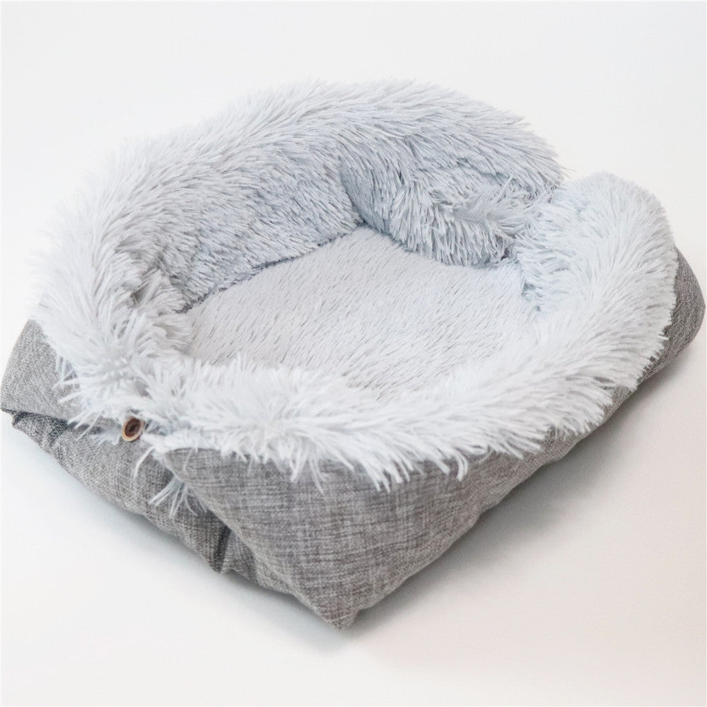 Dual-Purpose Convertible Folding Plush Pet Mat