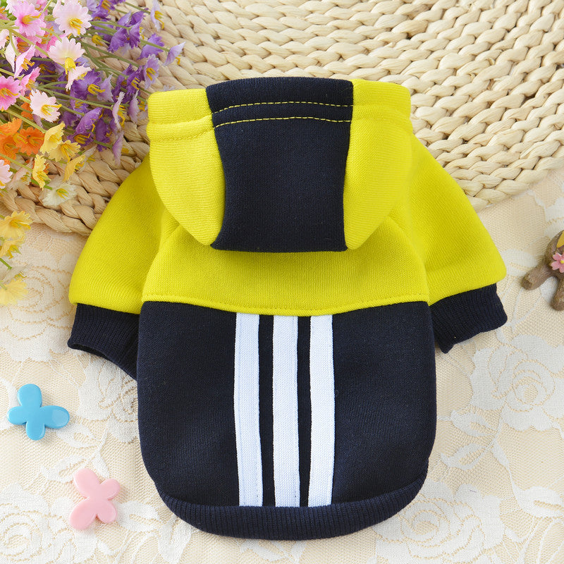 Pet Clothes Dog Clothes Fashion Fleece Hooded Contrast Sweater