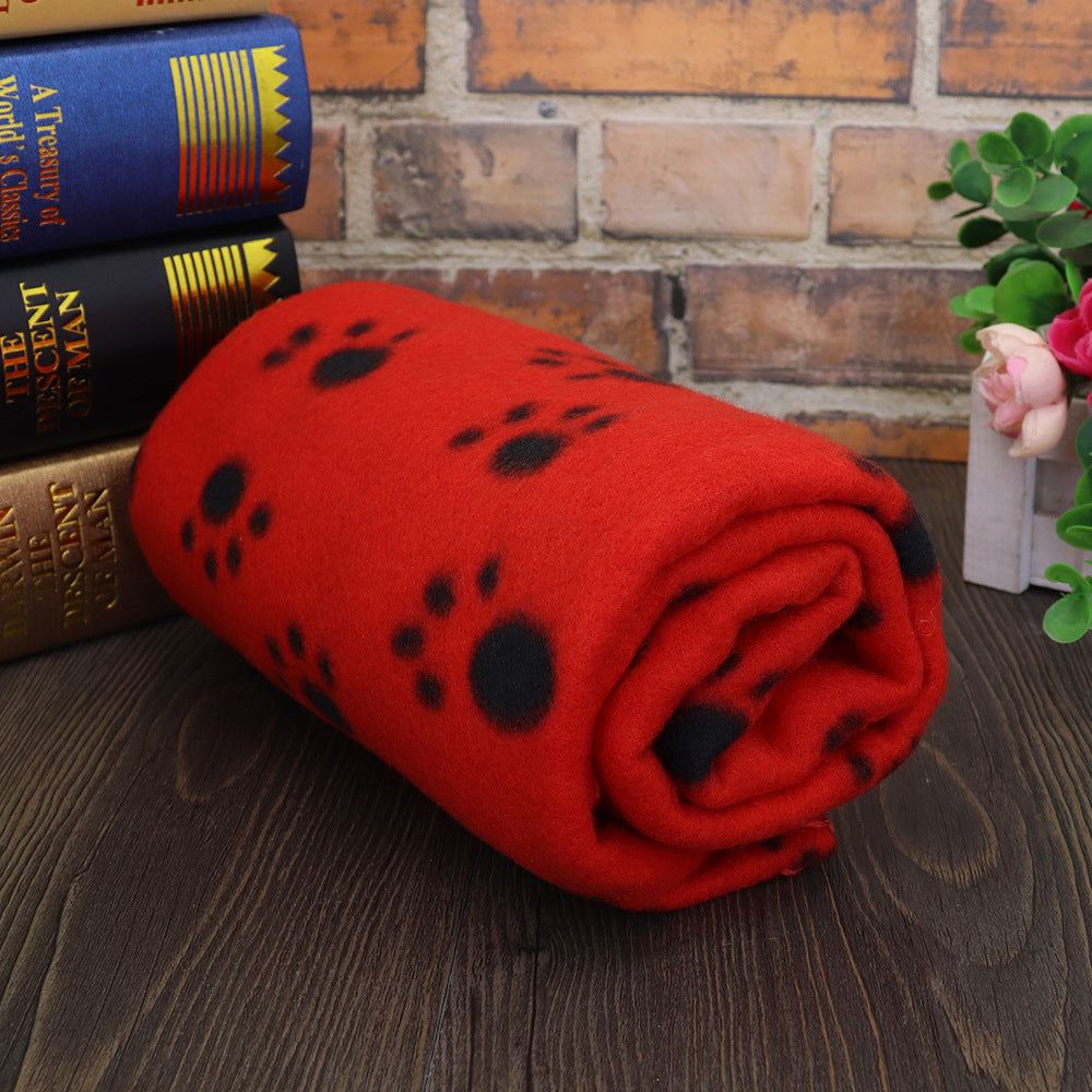 Soft Paw Print Pet Blanket