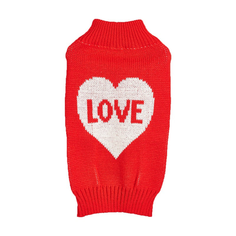 Love Heart Bow Dog Sweater