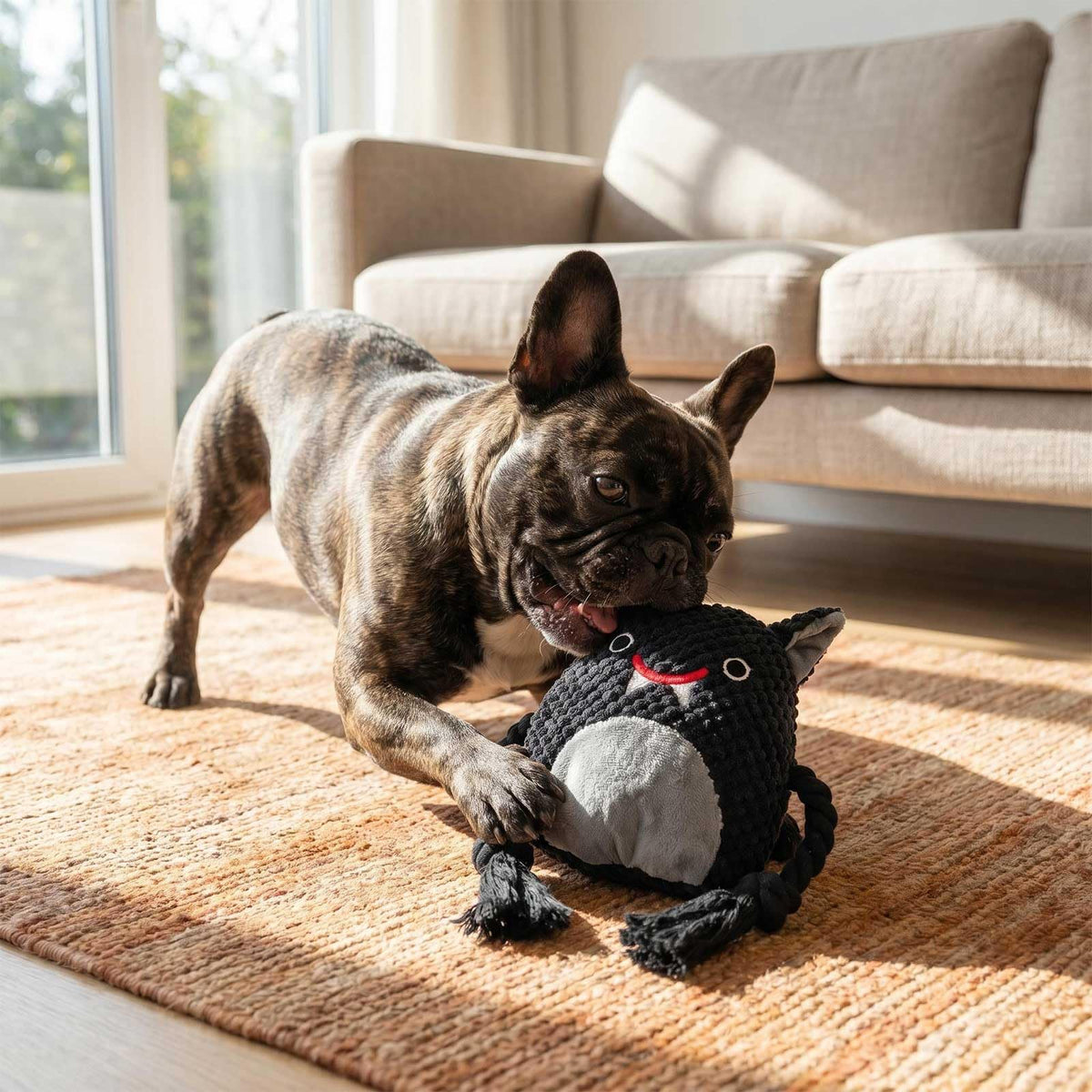 Black Bat Squeaky Plush Dog Chew Toy