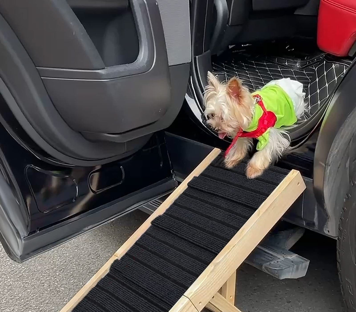 Wooden Adjustable Foldable Dog Ladder Ramp