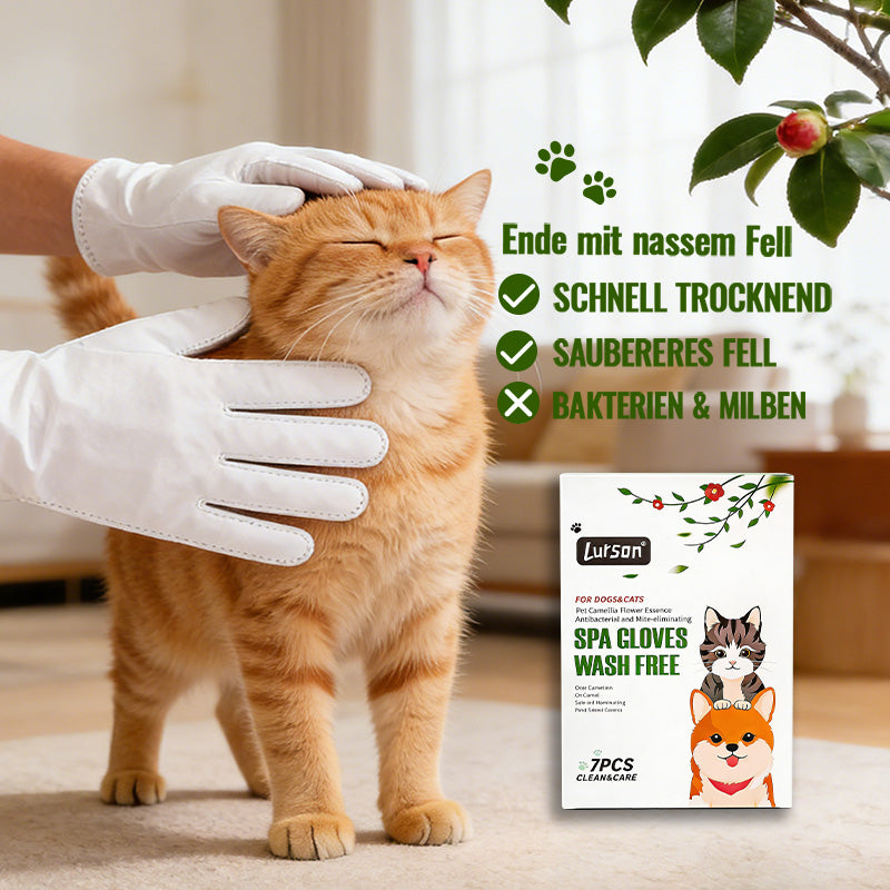 Pet Camellia Flower Antibacterial Dust-Removing Non-Washable Spa Gloves