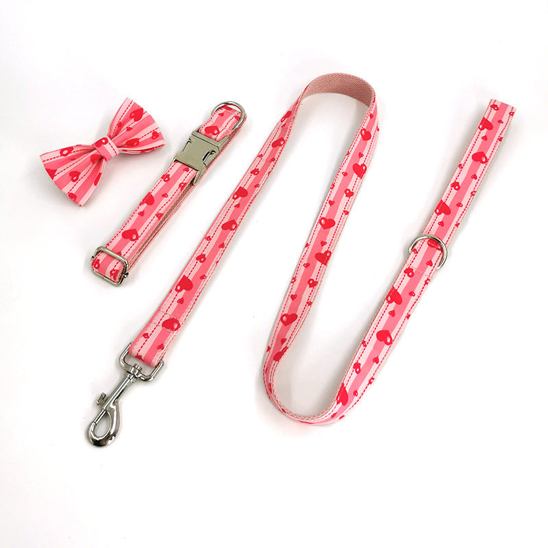 Ins Style Sweetheart Pet Print Collar Set