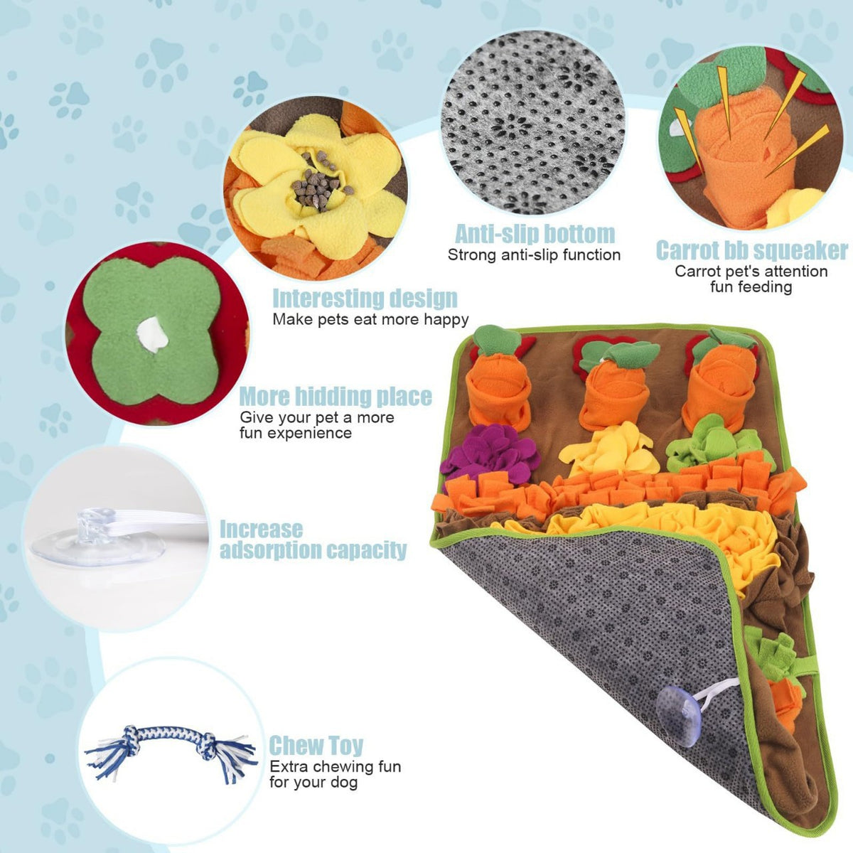 Interactive Carrot Snuffle Mat For Dogs