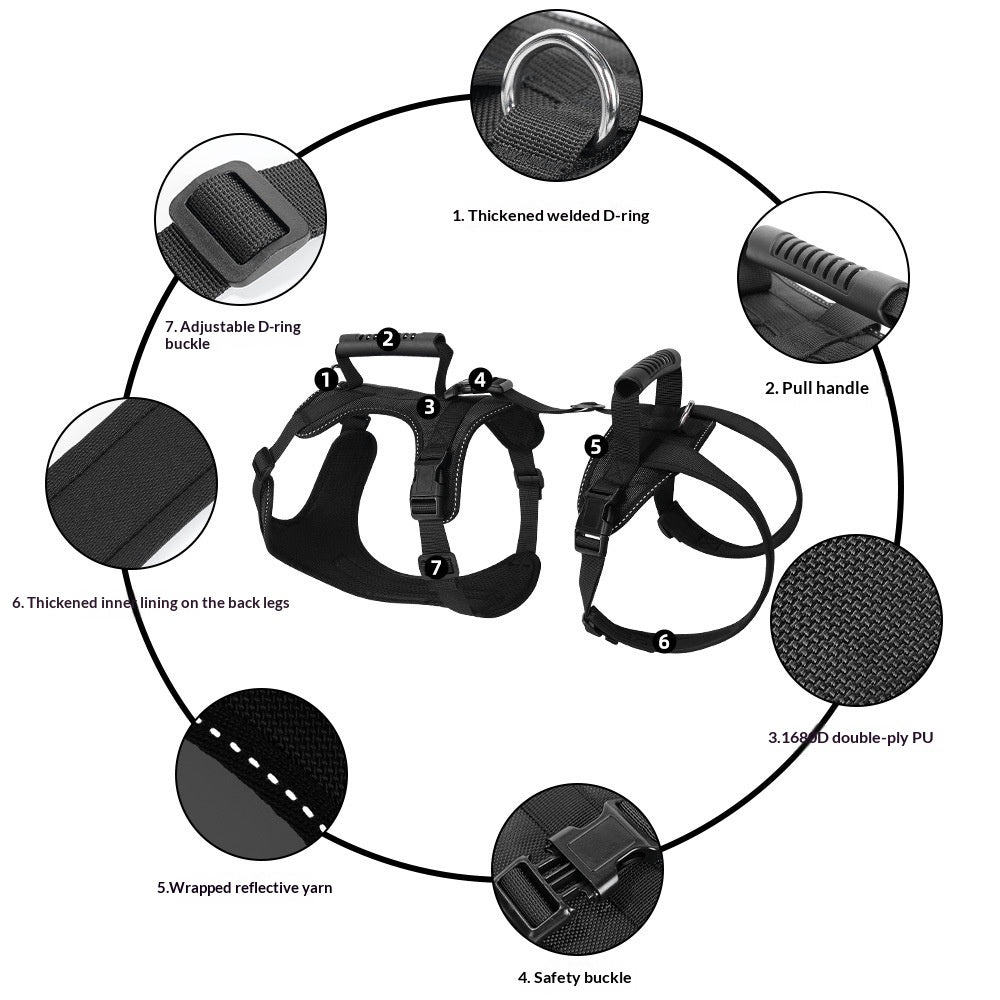 Reflective Adjustable Pet Support Strap