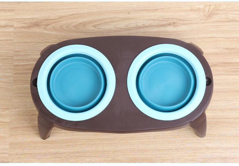 Folding Double Pet Bowl
