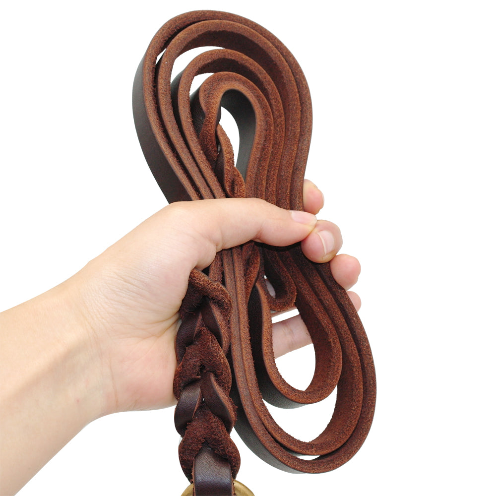 Dark Brown Leather Dog Leash