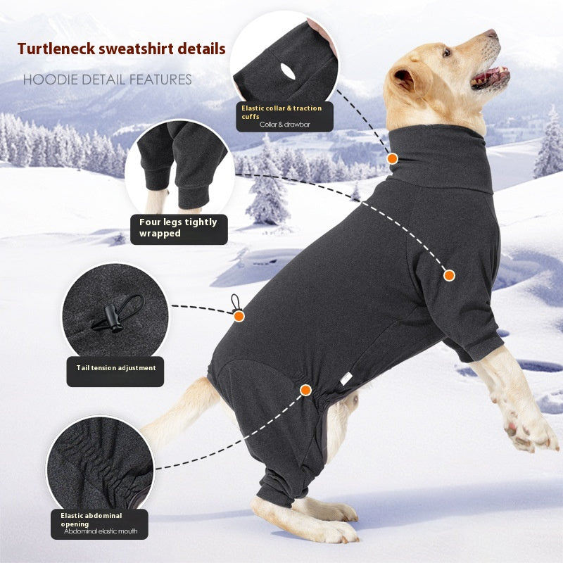 High-Collar Warm Polar Fleece Dog Coat