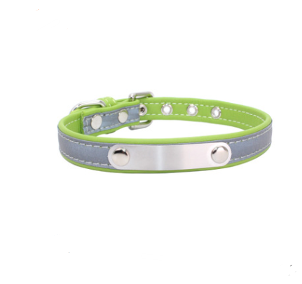 Pet Collar Stainless Steel Iron Lettering Anti-Lost Dog Collar Comfortable Microfiber Dog Chain