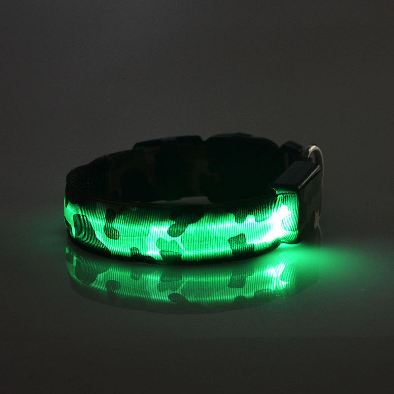 Camouflage Luminous Dog Collar