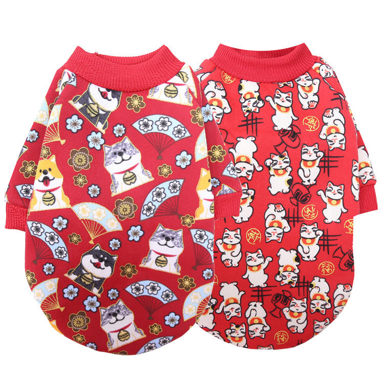 New Year'S Dress Pet Sweater Thin Fleece