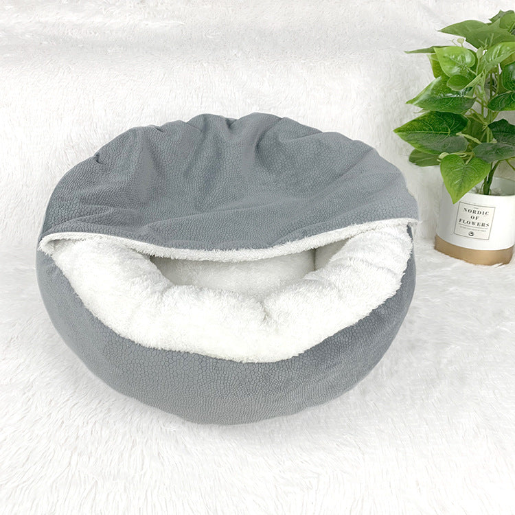 Semi-Enclosed Dog Mat With Thick Warm Cover Nest