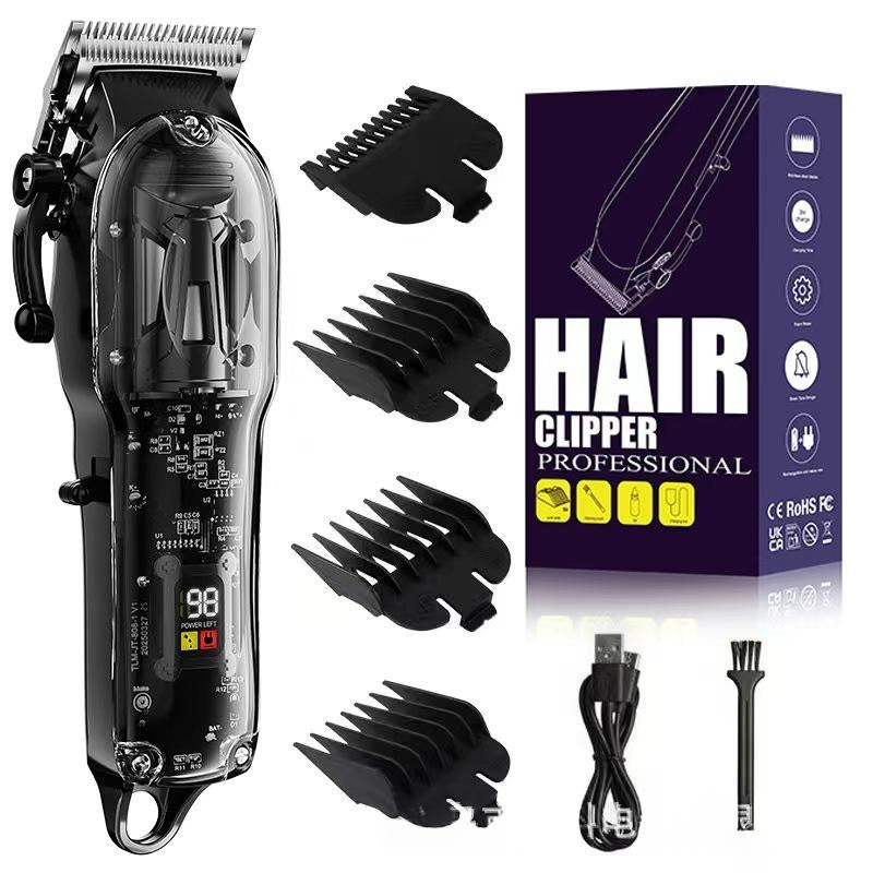 High-Power Pet Clipper, Transparent Shell, Digital Display