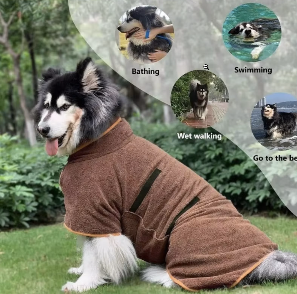 Quick-Drying Microfiber Dog Bathrobe Towel