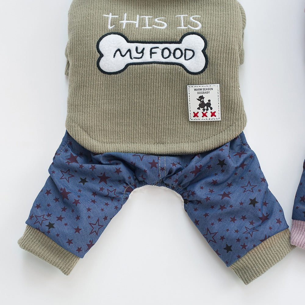Bone-Themed Pet Clothing