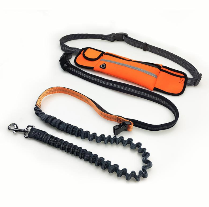 Hands-Free Dog Running Leash With Waist Pocket
