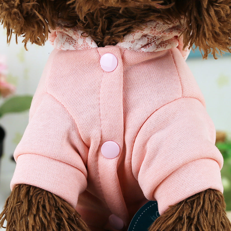 Teddy Clothes Plus Velvet Thick Hooded Sports Sweater
