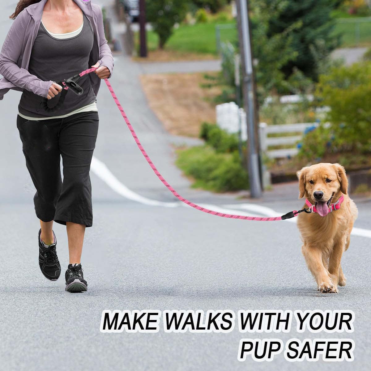 Dog Leashes For Large Dogs Heavy Duty Dog Leash 5 Ft With Comfortable Padded Handle And Highly Reflective Threads For Medium Large Dogs Walk