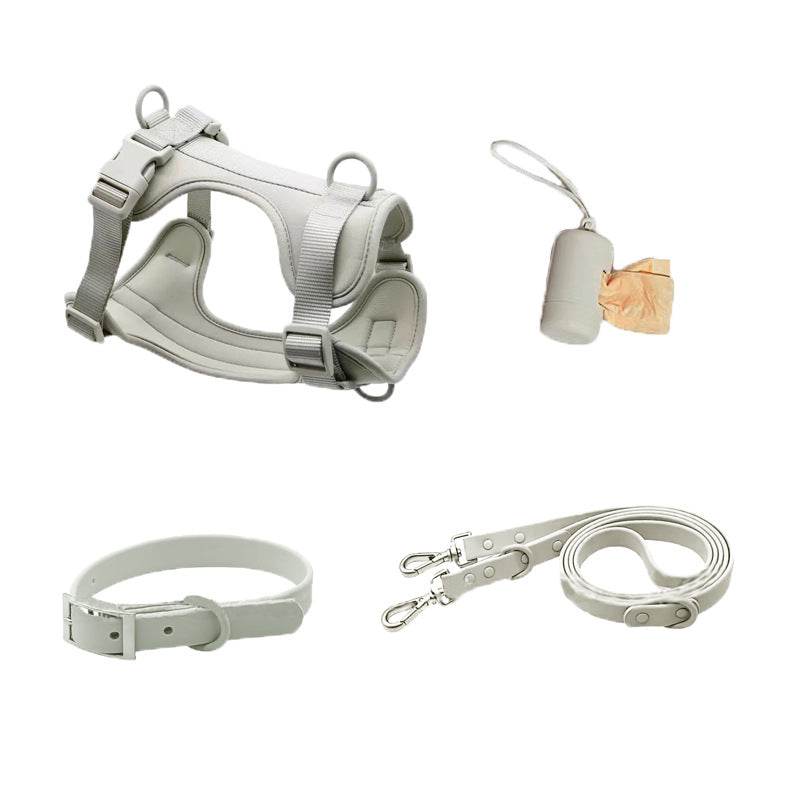 Double Layer Pet Chest Strap Set With Pvc Traction Rope
