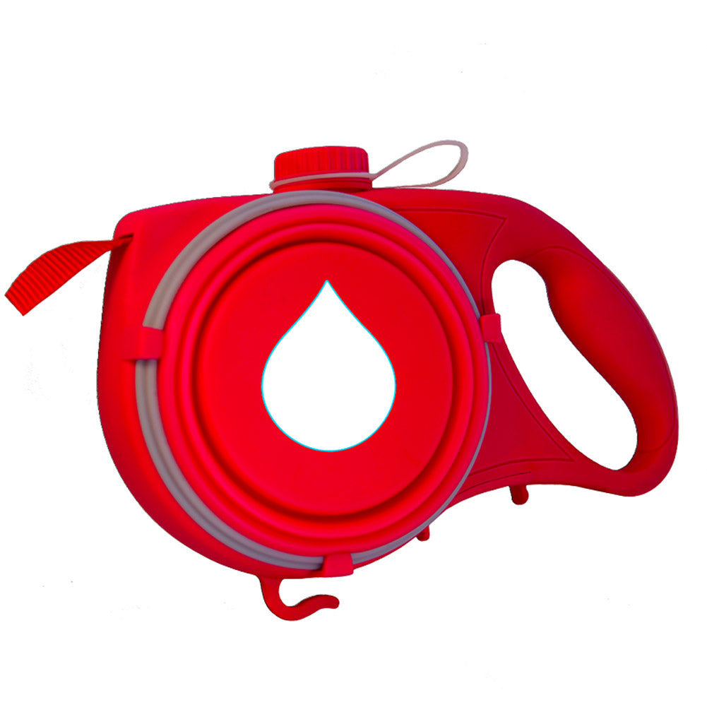 Portable Retractable Leash With Water Bottle