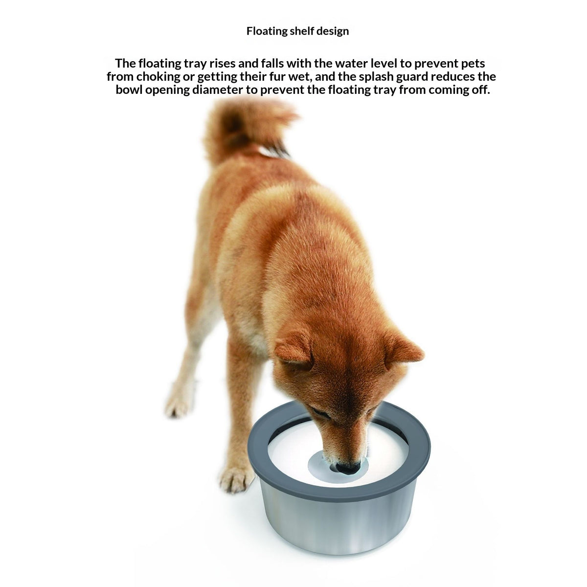 Pet Stainless Steel Water Bowl 2L No-Mess Floating Water Bowl
