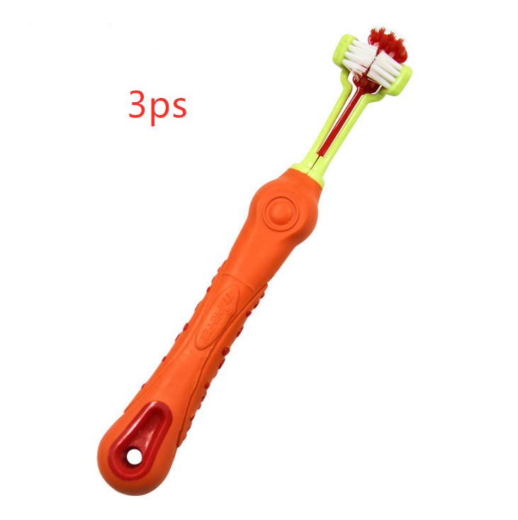 Three-Sided Pet Toothbrush for Teeth Care