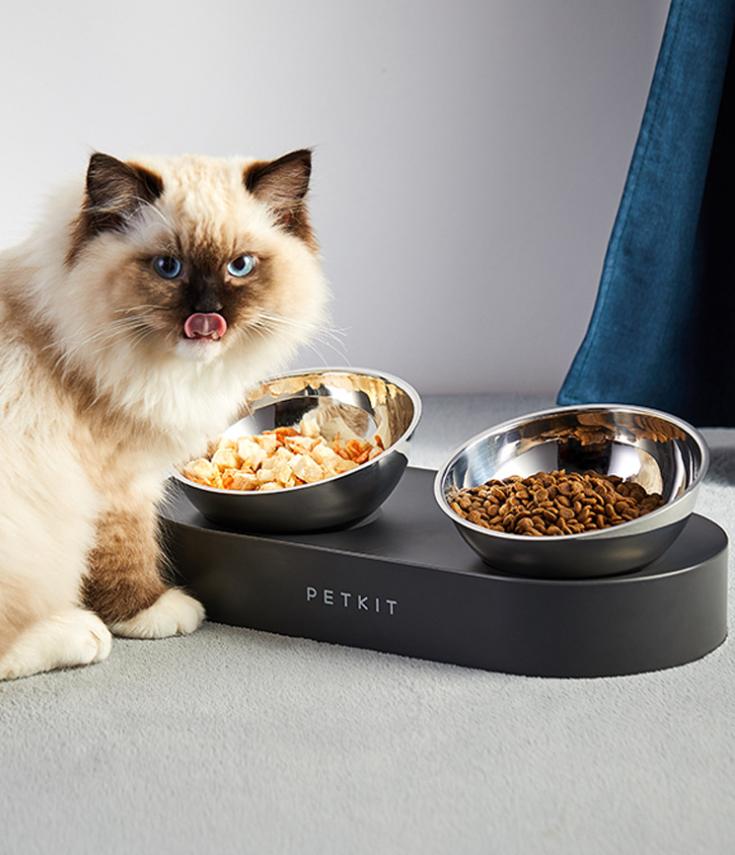 Stainless Steel Adjustable Pet Double Feeder