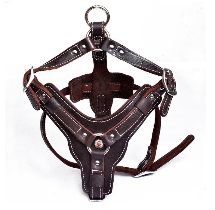 Oil Leather Dog Harness