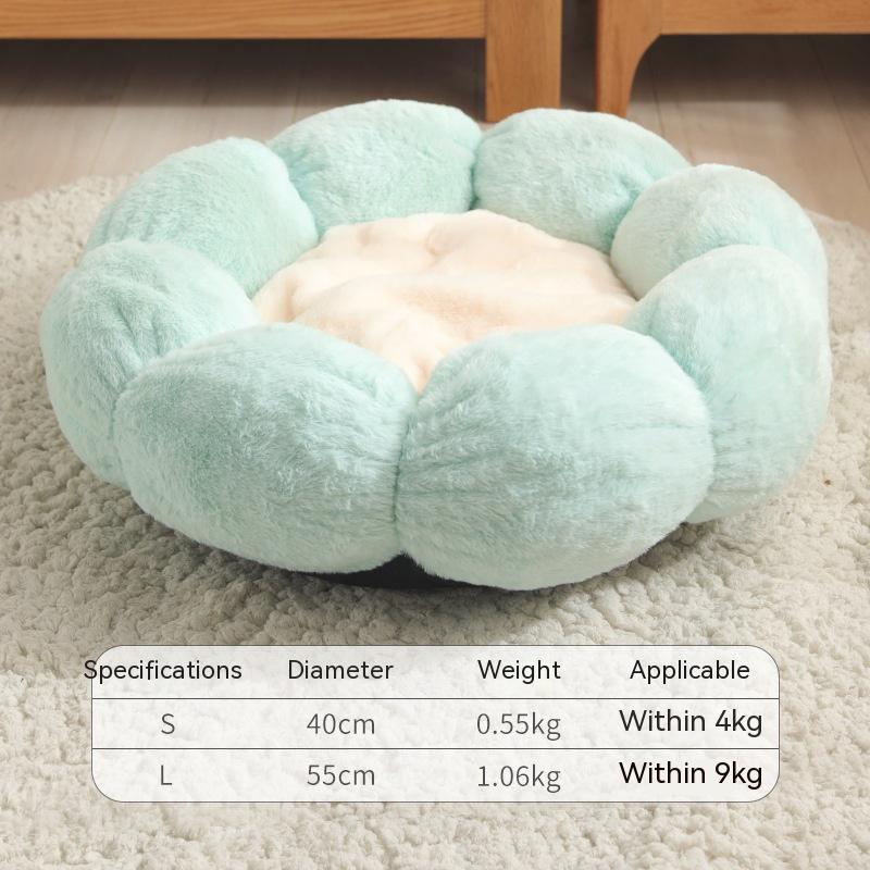 Plush Round Nest Flower Shape Doghouse