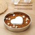 Thick Stainless Steel Heart Slow-Feeding Bowl